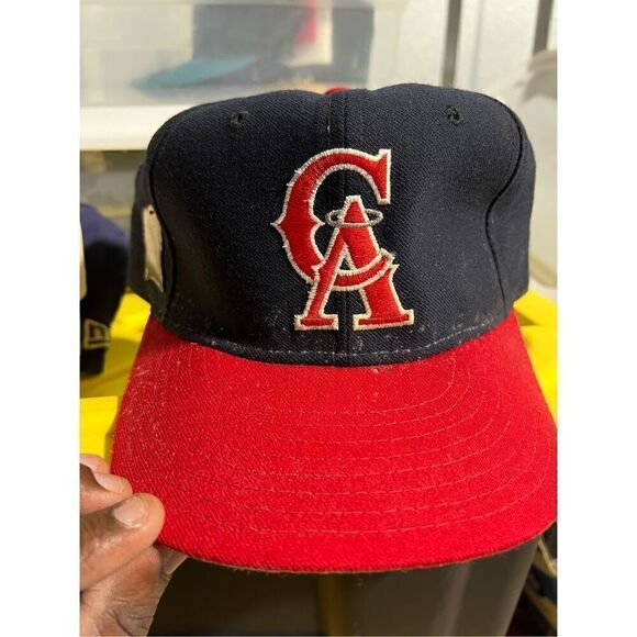 Vintage California Angels New Era 5950 PRO MODEL MLB Fitted Cap Hat size 7 1/4 - Picture 1 of 10